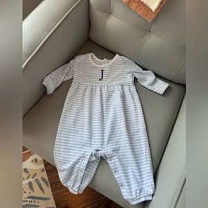 Striped Blue and White Kids One Piece
